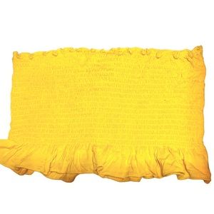 Yellow ruched tube top